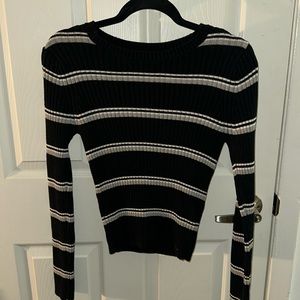 Black and White Striped Hollister Sweater